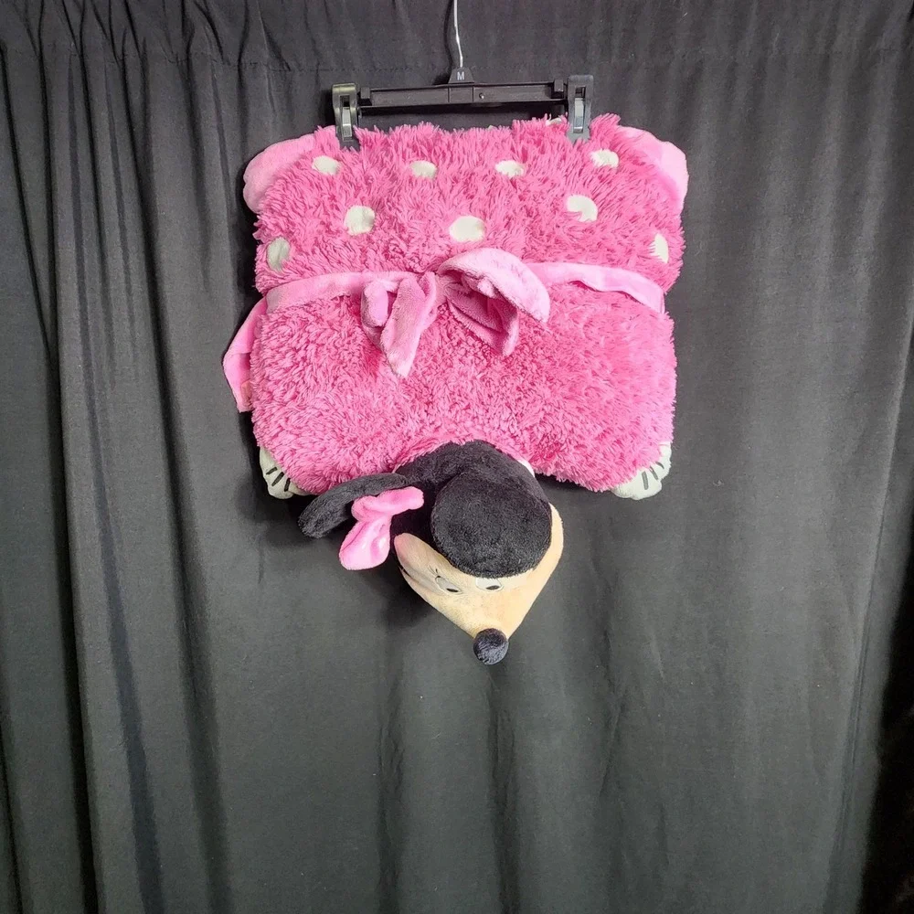 Disney Minnie Mouse‎ Pillow Pet Pink Polka Dot Plush Folding Travel Pillow Toy